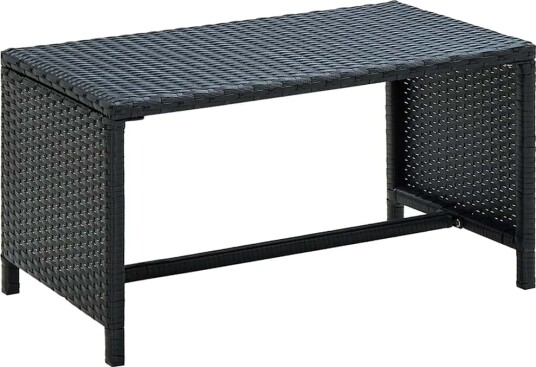 Salongbord svart 70x40x38 cm polyrotting