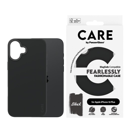 CARE by PanzerGlass MagSafe Mobildeksel iPhone 16 Plus Svart