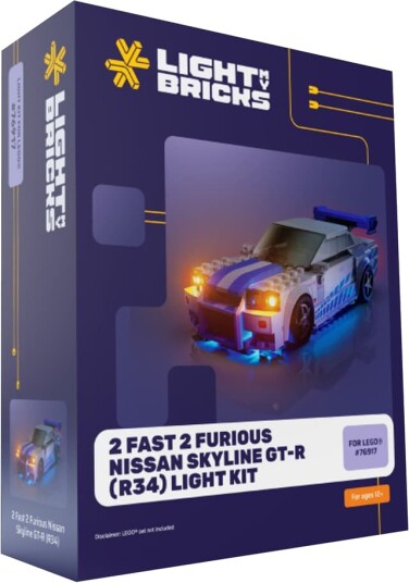 Light My Bricks 2 Fast 2 Furious Nissan Skyline GT R lyssett