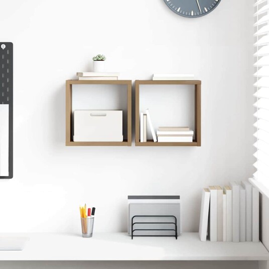 Vegghyller Eik MDF 26 x 15 x 26 cm Veggmontering Vegghylle
