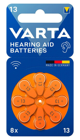 Varta A13 Høreapparatbatterier 8pk Zink-Luft 1,45 V