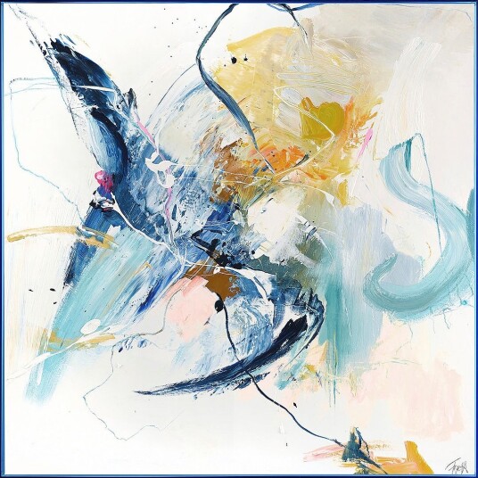 MalerifabrikkenConfidential Blue / Blandet maleri / 100 X 100 cmBlåBilder & skilt