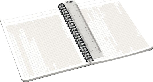 Leitz Office Notatbok Trådbundet A5 90 Ark / 180 Sider Kvadratisk Blå Papp Polypropylen Pp