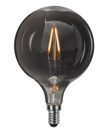 Star Trading LED-kronepære Ø95mm soft glow heavy smoke 1,4W 2100K