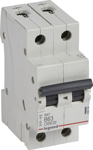 Legrand 6 stk RX³ MCB automatsikring B63 2P 2M 6kA