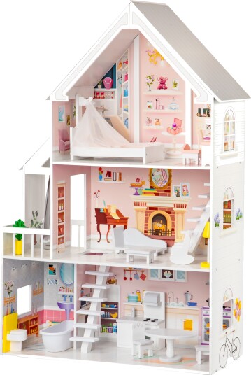 Trehus for dukker 3 etasjer XXL Residens ECOTOYS Trehus for dukker 3 etasjer XXL Residens ECOTOYS