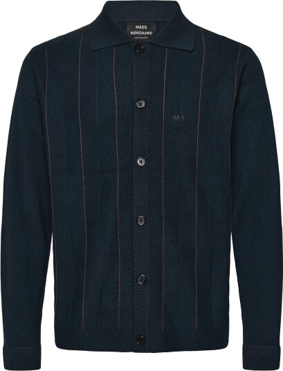Mads Nørgaard Classy Brando Polo Ls Knit SKY CAPTAIN XL