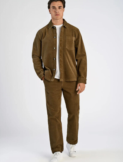 Lindbergh Superflex Corduroy Overshirt - Brown - S