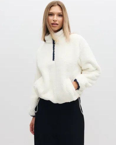 Levi's Hvit Atwood Sherpa 1/4 ZIP Zip