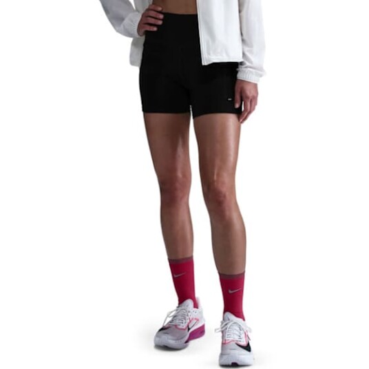Nike Dri FIT Swift High Rise 4"" Shorts Dame Black/Reflective Silver XL
