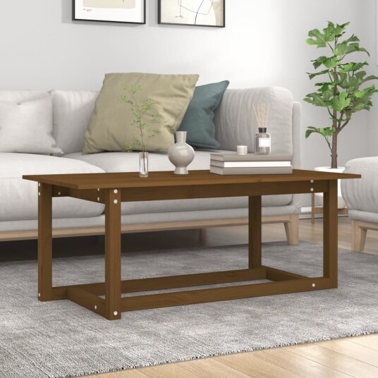 vidaXL Salongbord honningbrun 110x55x45 cm heltre furu vidaXL Salongbord honningbrun 110x55x45 cm heltre furu
