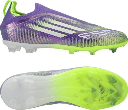 adidas F50 Elite Laceless FG Radiant Blaze Lilla/Fottøy Hvit/Sitron Barn Gress (FG) størrelse 28