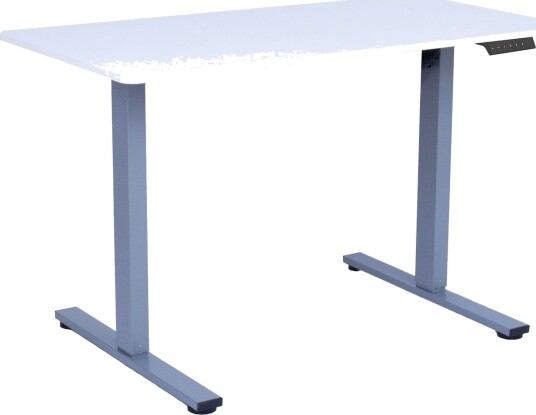 Skrivebord HOME4YOU Ergo Fit med 1 motor 120x60x71,5-116 cm Hvit/sølvgrå - Hvit/sølvgrå