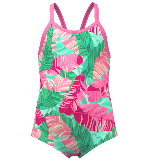 Funkita Badedrakt Trykt UV50+ Tropisk Palm 1½ år 86 Badetøy Grønn Rosa