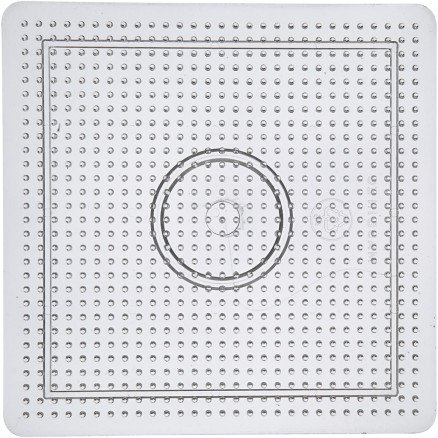 Diverse Perleplate stor firkantet størrelse 14,5x14,5 cm medium klar 1 stk