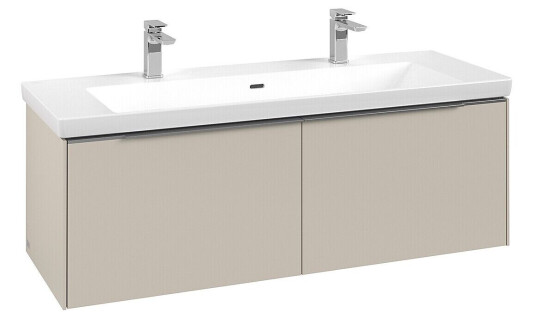 Villeroy & Boch Subway 3.0 Servantskap m/2 skuffer 1272x429x478 mm Lys Grå Matt Villeroy & Boch Subway 3.0 Servantskap m/2 skuffer 1272x429x478 mm Lys Grå Matt
