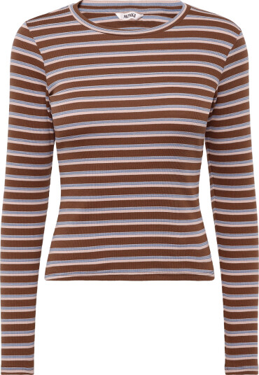 Monki Ribbed Tight Ls Brown M