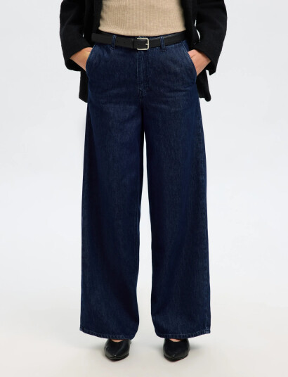 Selected Slfextra Wide Mella-Bora Hw Jeans - Navy - 31 x 32