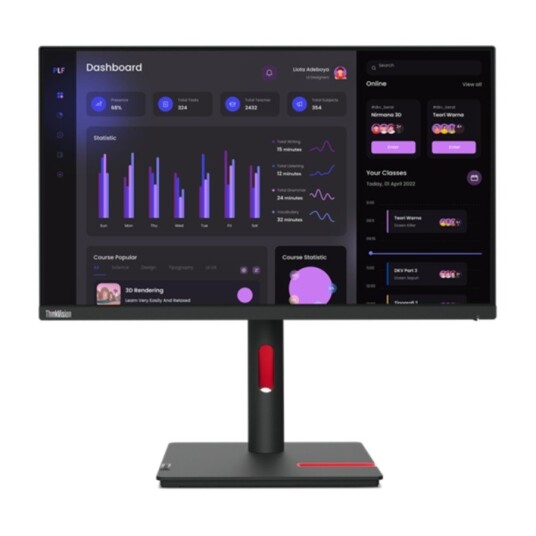 Lenovo ThinkVision T24i-30 24" Full HD IPS Skjerm med HDMI og DisplayPort Lenovo ThinkVision T24i-30 24" Full HD IPS Skjerm med HDMI og DisplayPort