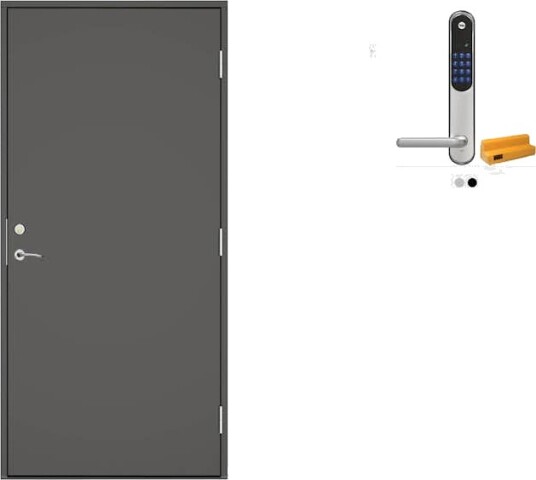 Ytterdør Swedoor Clever-Line+ Muddus med Yale Doorman Classic Home