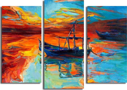 Canvasbilde Scenic 3 pk flerfarget 22x03 cm