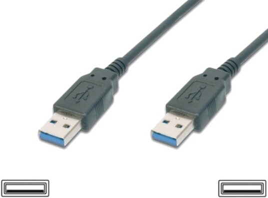 Usb-Kabel Premiumcord Usb-A Til Usb-A 2 M Svart Ku3aa2bk