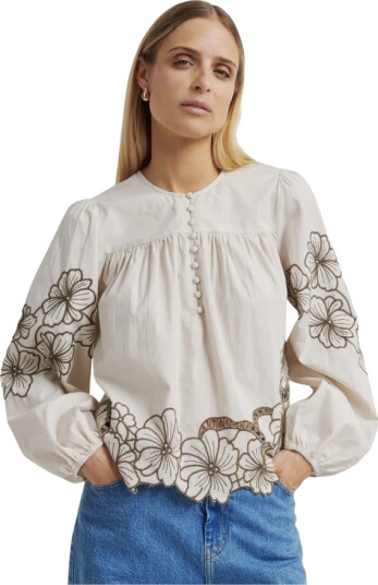 Second Female Dame Bluser & Skjorter Beige S,