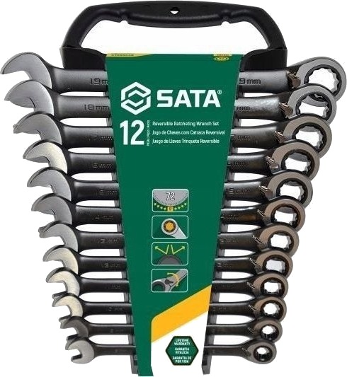 Skiftenøkkelsett Sata St08033 8–19 Mm, 12 Deler