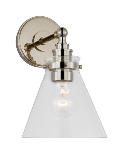 Visual Comfort Parkington Small Single Wall Light Nickel/Clear glass Visual Comfort Parkington Small Single Wall Light Nickel/Clear glass