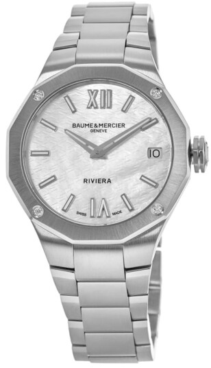Baume & Mercier Dameklokke M0A10729 Riviera Sølvfarget/Stål
