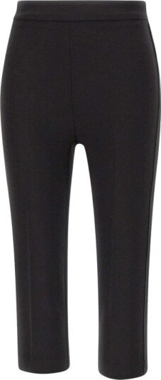 Elisabetta Franchi Capri Bukser Svart L med Sateng Detaljer Elisabetta Franchi Capri Bukser Svart L med Sateng Detaljer
