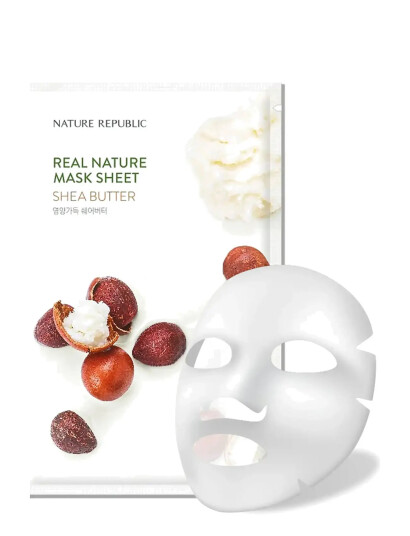 Nature Republic Real Nature Sheet Mask Shea Butter   Nude   23 ML
