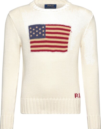 Ralph Lauren Kids The Iconic Flag Sweater Cream 150 161