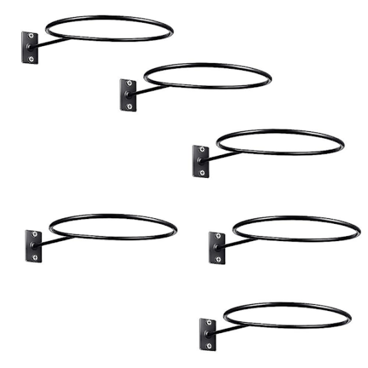6 pakks veggmontert balldisplay balllagring ballstativ ballholder for basketball fotball volleyball