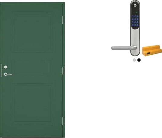 Ytterdør Swedoor Clever-Line+ Tyresta med Yale Doorman Classic Home