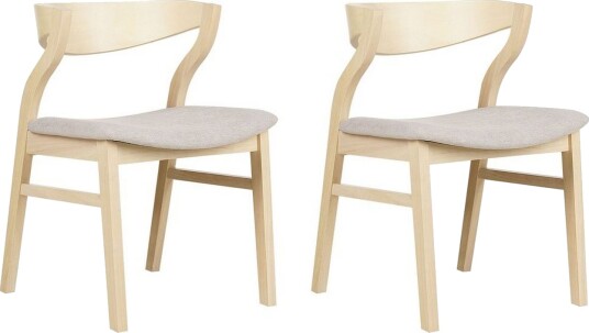 Sett med 2 spisestuestoler Maroa - Lyst tre, beige