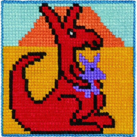 Permin Broderisett for barn Kenguru 25x25cm