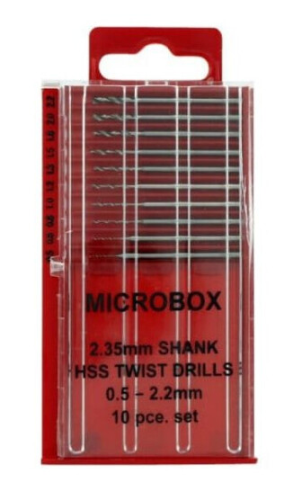 Microbox Shank Boresett med 10 HSS Bor (0,3mm til 1,6mm)