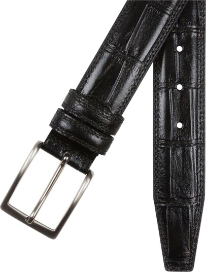 Portia 1924 Croco Leather Belt - Black - 105 cm Portia 1924 Croco Leather Belt - Black - 105 cm