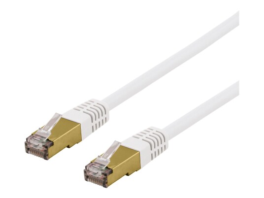 Deltaco S/FTP Cat6a Koblingskabel 7 m Halogenfri Hvit