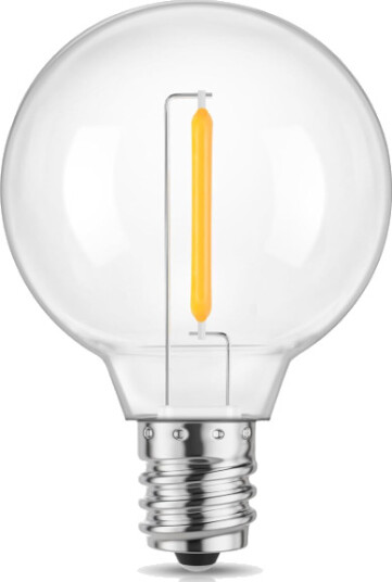 E14 1W LED kronepære G40 filament klart glass Dimbar : Ikke dimbar Kulør : Varm E14 1W LED kronepære G40 filament klart glass Dimbar : Ikke dimbar Kulør : Varm