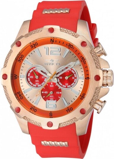 Invicta Herreklokke 43004 I Force Rosegullfarget/Gummi Ø50 mm