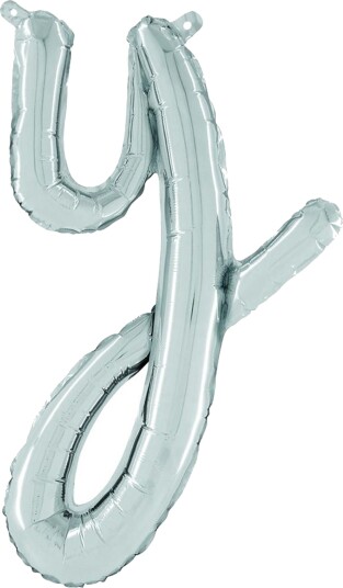 Ballongkungen Bokstavballong Script Silver Bokstav Y 34725S