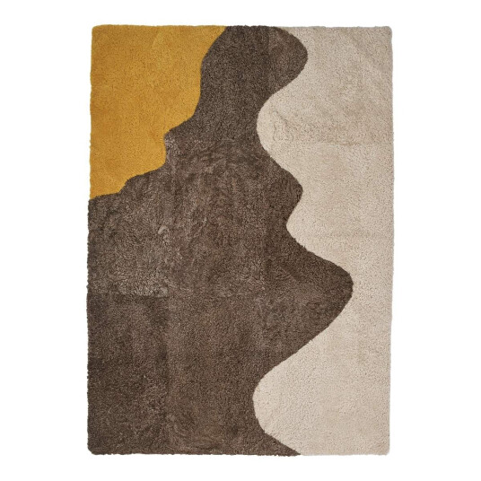 Natures Collection River Designgulvteppe Korthåret New Zealand Gul / Lysebrun / Beige 200x150 cm