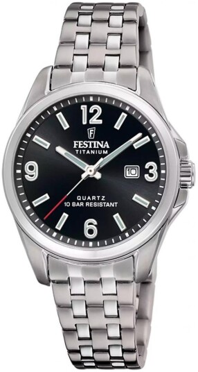 Festina Dameklokke F20697 3 Titanium Sort/Titan Ø31 mm Festina Dameklokke F20697 3 Titanium Sort/Titan Ø31 mm