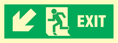 Jo Safety Exit left, arrow left/down IMO direction sign 100009 Jo Safety Exit left, arrow left/down IMO direction sign 100009