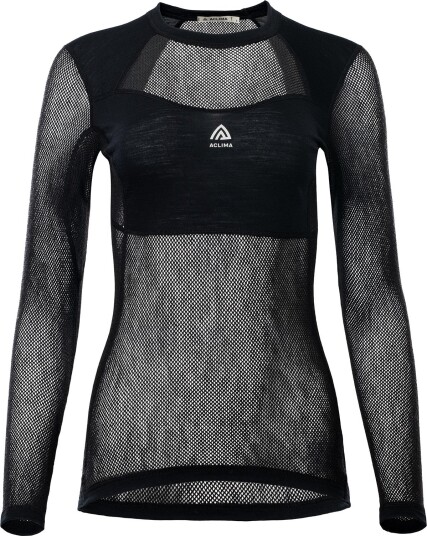 Aclima Women'S Woolnet Light Crewneck Jet Black Xs