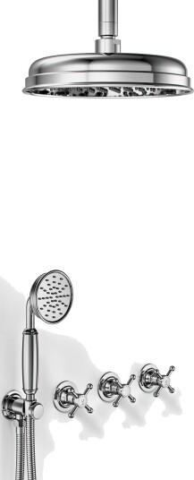 Hassel & Teudt Dusjsett HBR704 S02 ø21cm Rain Deluxe Med Easyclean Tak Krom Hassel & Teudt Dusjsett HBR704 S02 ø21cm Rain Deluxe Med Easyclean Tak Krom