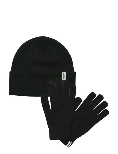 Jack & Jones Jaccooper Beanie And Gloves Giftbox - Black - ONE SIZE