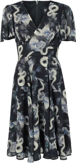 Hell Bunny Middellang kjole Serpent Dress XS til XXL Damer svart